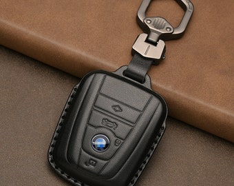 Leather Key Fob Cover for BMW i Class i3 i8... Leather Key Fob Case Fit for Mercedes Car, Birthday Gift for Him