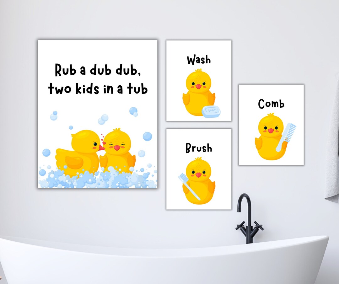 Kids Bathroom - Rubber Duck - Two Ducks - Etsy