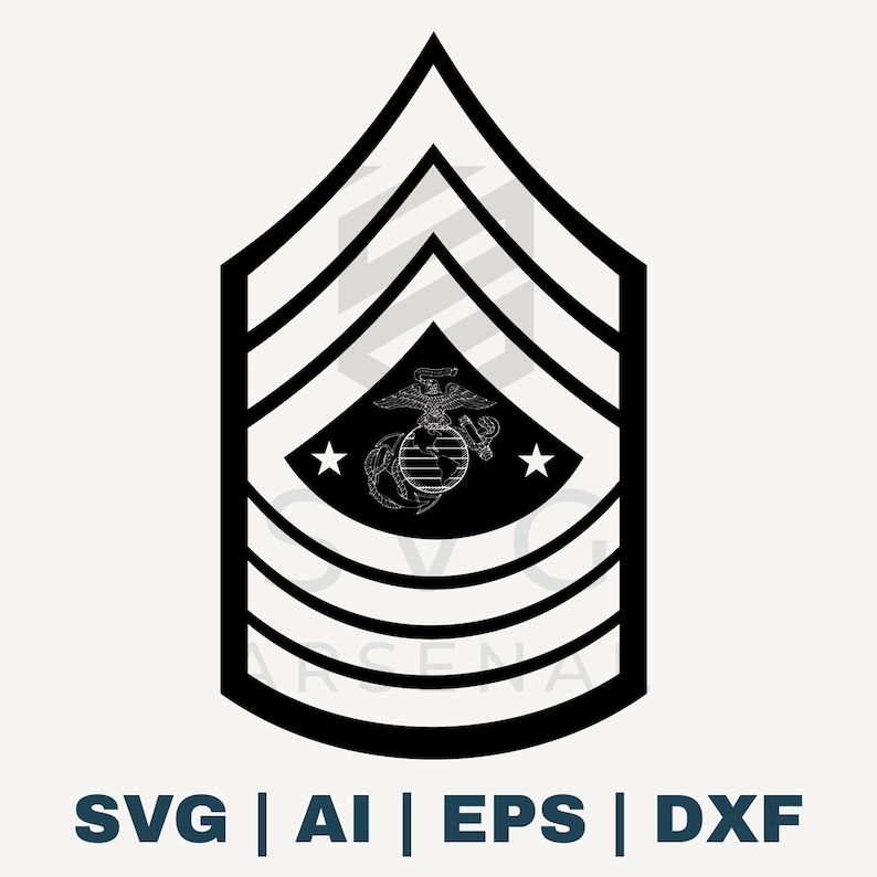 USMC Sergeant Major SVG: Marine Corps Ranks, Patriotic Design (digital ...