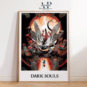 Dark Souls Poster, Einzigartiges Geschenk für RPG Fans, Firelink Shrine Wandbild, episches Poster für Gamer