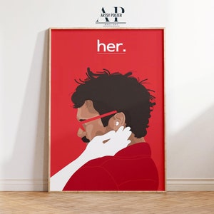 Her Movie Poster - Sci-Fi Romance Film - Joaquin Phoenix Art - Minimalist Wall Art - Home Decor - Movie Poster Gift