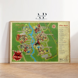 Póster del mapa del mundo de Fallout Nuka, arte mural de videojuegos, decoración para salas de juegos, impresión artística, regalo único para gamers