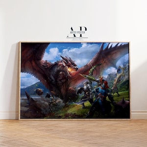 Monster Hunter World Poster - Epic Video Game Art - High Quality Print - Perfect for Gamers - Home Decor Wall Art