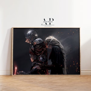 Póster del juego Dark Souls, arte mural Praise The Sun, decoración de pared, regalo único para gamers.
