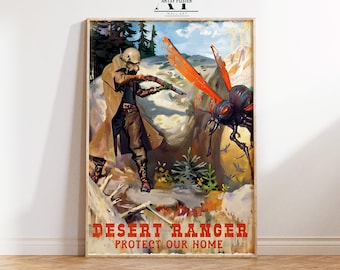 Desert Ranger Poster, Video Game Wall Art, Gaming Room Decor