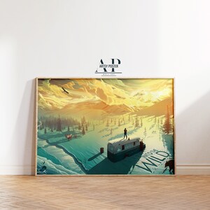 Póster de Into the Wild: lámina artística cinematográfica, cita inspiradora, arte mural de viajes de aventura, Chris McCandless, decoración de zonas silvestres