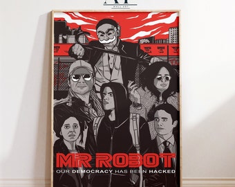 Mr. Robot Poster, Hacker TV Show Art Print, Cyberpunk Style Home Decor, Wall Art, Fine Art Print, Gift for fans