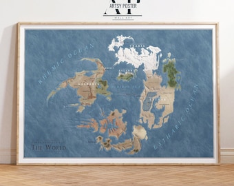 Final Fantasy World Map Poster, Vintage Style Art Print for Gamers, Detailed RPG Game Map Decor, Perfect Gift for FF Fans
