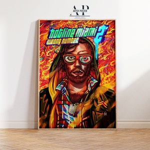 Hotline Miami 2 Poster: Neon Gaming Room Wall Art