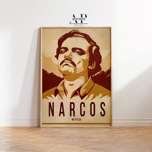 Narcos TV Series Poster, Pablo Escobar Wall Art, Drug Cartel Drama Print, Vintage Style Cinema Decor, Gift for Narcos Fans