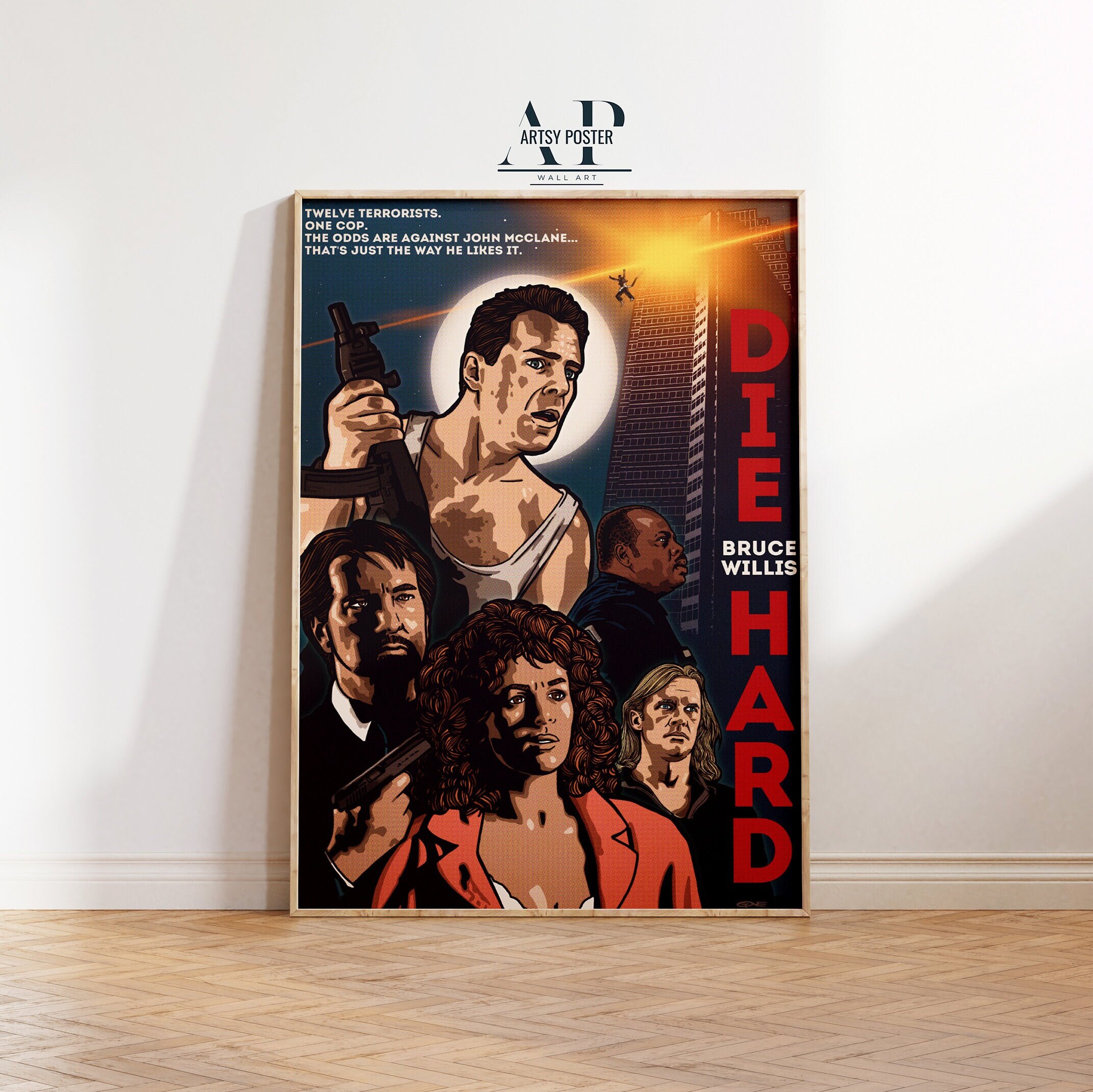 Die Hard Poster, Bruce Willis Wall Art, 80s Movie Fan Decor, Fine Art ...
