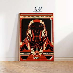 Mass Effect Poster: Commander Shepard Sci-Fi Wall Art