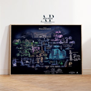 Hohler Ritter Karte Poster, Karte von Hallownest, Videospiel Kunst, Gaming Wanddekoration, einzigartiges Geschenk für Gamer