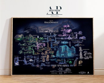 Hollow Knight Map Poster, Map of Hallownest, Video Game Art, Gaming Wall Decor, Unique Gift for Gamers