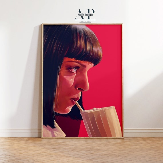 Pulp Fiction Poster, Mia Wallace Iconic Movie Art, Quentin Tarantino Film Print