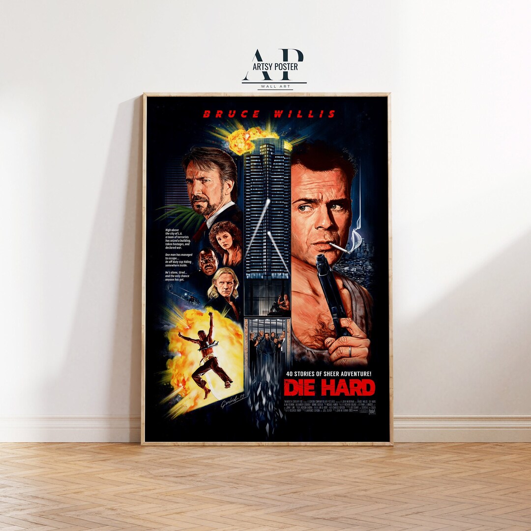 Die Hard Poster, Bruce Willis Wall Art, 80s Movie Fan Decor, Fine Art ...