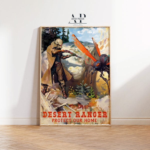 Fallout Poster, Desert Ranger Wall Art, Gaming Room Decor, Fine Art Print, Unique Game Poster Gift