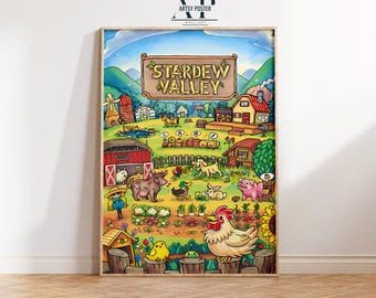 Stardew Valley Poster: Watercolor Farming Game Art Print