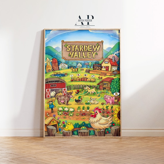 Stardew Valley Poster: Watercolor Farming Game Art Print