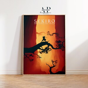 Sekiro Shadows Die Twice Poster: Samurai Warrior Video Game Art