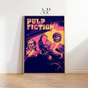 Póster de Pulp Fiction, lámina vintage de cine, película clásica de Quentin Tarantino, decoración de cine retro, regalo para cinéfilos.