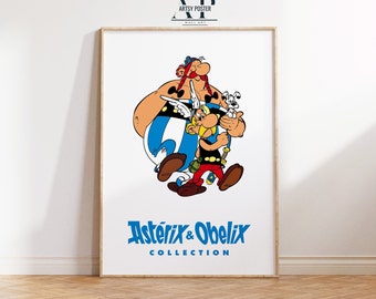 Asterix and Obelix Poster, Cartoon Heroes Wall Art, Fine Art Print, Unique Wall Decor, Perfect Gift for Comic Lovers