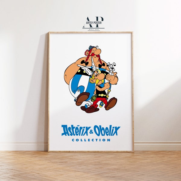 Asterix and Obelix Poster, Cartoon Heroes Wall Art, Fine Art Print, Unique Wall Decor, Perfect Gift for Comic Lovers