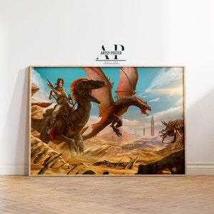Póster de ARK Survival Evolved, arte mural de juego de supervivencia, decoración de pared de dinosaurios, impresión artística, regalo único para gamers