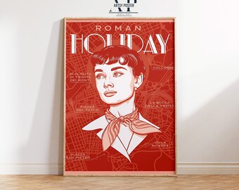 Roman Holiday Poster: Audrey Hepburn, Classic Movie Art Print