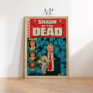 Poster di Shaun of the Dead, stampa artistica del film commedia Zombie, decorazione murale divertente, cimeli di film cult