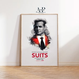Suits TV Series Poster, Harvey Specter Wall Art, Fine Art Print, Film Home Decor, Gift for Suits Fans