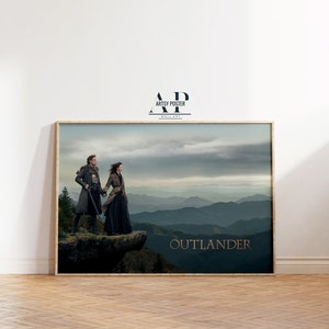 Outlander TV Series Poster: Jamie and Claire, Scottish Highlands Wall Art