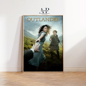 Póster de la serie de televisión Outlander, impresión artística de la serie romántica de viajes en el tiempo, decoración de pared de Jamie y Claire Fraser, regalo único para fans.