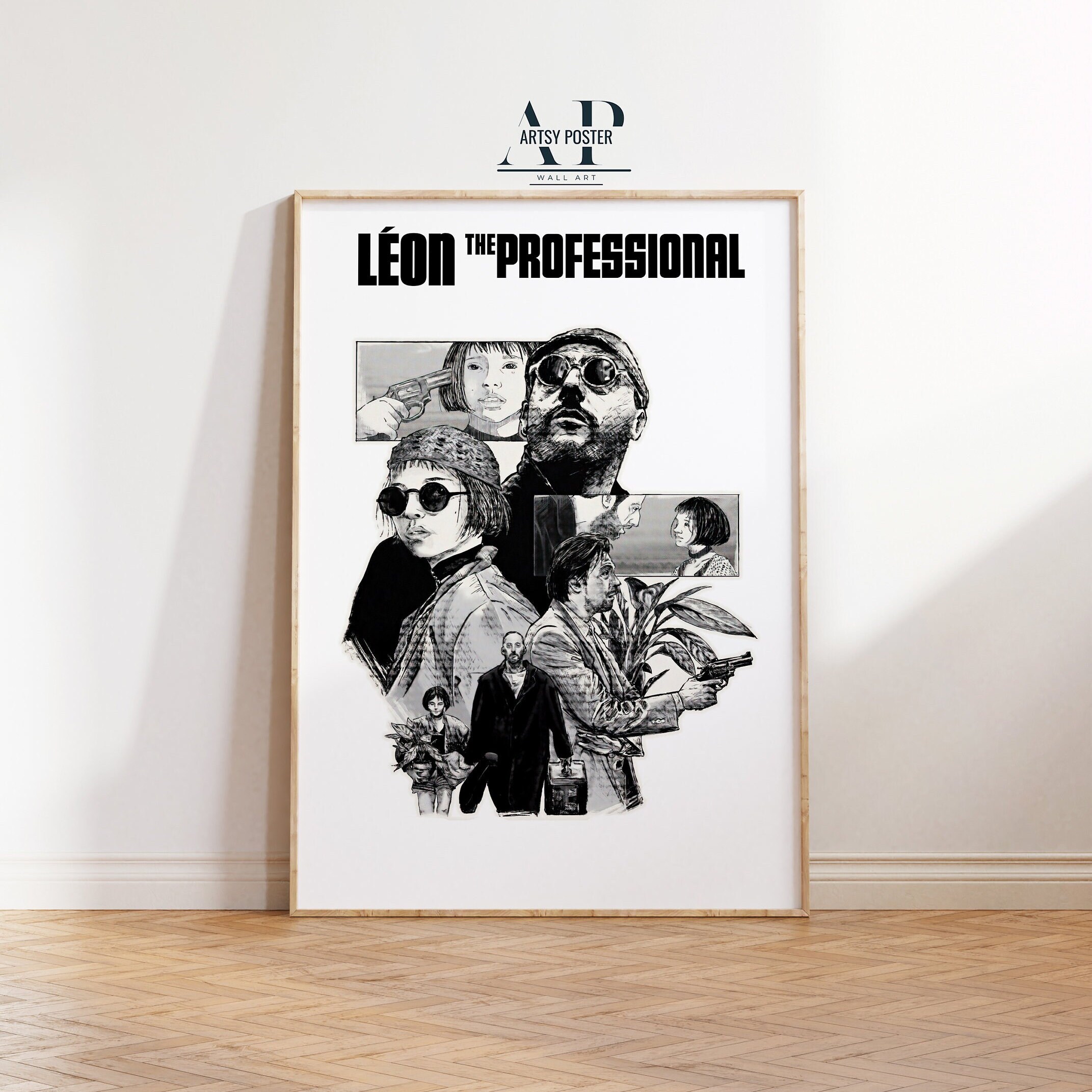 Leon the Professional Movie Poster: 90s Crime Thriller Film Art