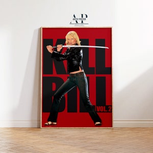 Kill Bill Vol. 2 Poster, Quentin Tarantino Classic, Uma Thurman Revenge Film Art Print, High Quality Wall Decor, Unique Cinema Gift