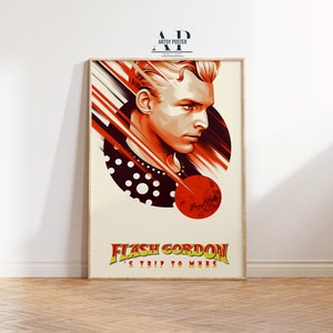 Flash Gordon Movie Poster - Vintage Sci-Fi Film Art Print - Classic 1980s Space Wall Art - Retro Cinema Decor - Gift for Sci-Fi Fans