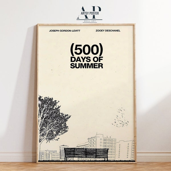 500 Days of Summer Movie Poster, Romantic Indie Film Print, Modern Cinema Wall Art, Home Decor, Perfect Gift for Rom Com Fans