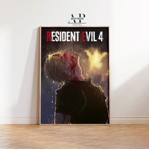 Resident Evil 4 Poster, Leon Kennedy Wall Art, Horror Game Print, Video Game Memorabilia, Gaming Room Decor, Unique Gift for Gamers