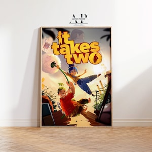 It Takes Two Game Poster, Paar Abenteuer Videospiel Kunstdruck, Gaming Wanddekoration, Einzigartiges Geschenk für Gamer und Paare