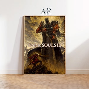 Póster del juego Dark Souls 3: Impresión artística de fantasía oscura épica, decoración de juegos de Soulsborne, impresión de alta calidad, regalo para gamers