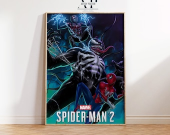 Spiderman 2 Game Poster: Superhero Fine Art Print