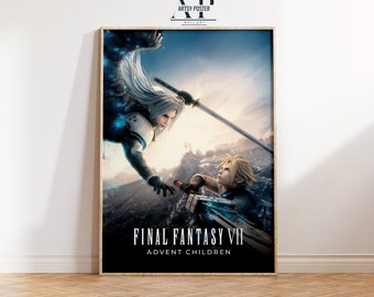 Final Fantasy VII Poster: Cloud vs Sephiroth RPG Art Print