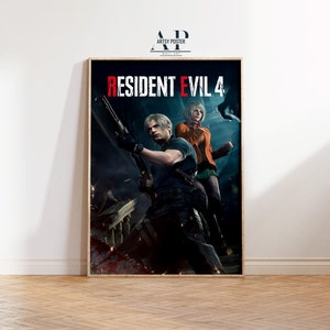 Resident Evil 4 remake poster, Leon Kennedy muurkunst, horror game muur decor, Fine Art Print, cadeau voor gamers