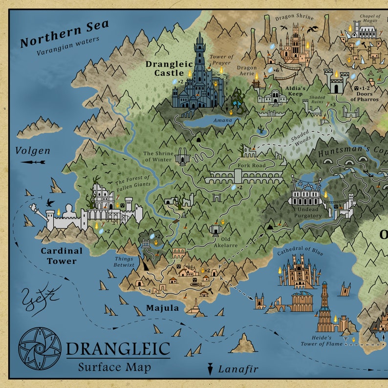 dark-souls-ii-map-poster-drangleic-castle-game-art-print-etsy-uk