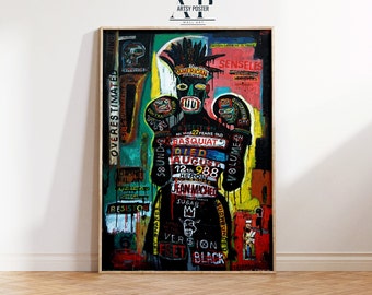Affiche Jean Michel Basquiat, art mural de peintre américain, peinture street graffiti, impression d'art, cadeau pour les amateurs de Basquiat