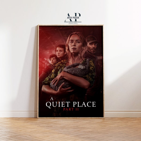 A Quiet Place Movie Poster - Horror Film Art Print - Silent Survival Thriller Wall Art - Modern Cinema Decor - Gift for Horror Movie Fans