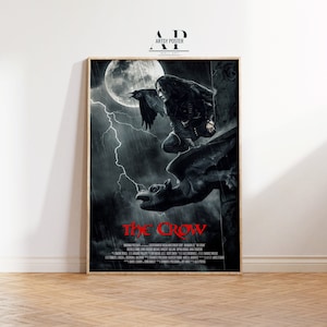 The Crow Film Poster - Brandon Lee Gothic Wandkunst - Dark Fantasy Film Druck - Geschenk für Kult Klassik Fans - Atmosphärisches Wohndekor