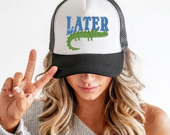 Gorra de camionero retro de caimán: estilo Florida Gators