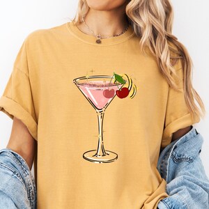 Cherry Martini Shirt Comfort Colors® Anthro dupe Tshirt, a tini bit older, bikinis and martinis, anthropologie shirt, espresso martini image 5