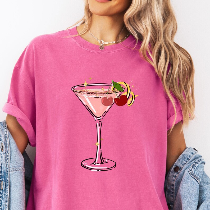 Cherry Martini Shirt Comfort Colors® Anthro dupe Tshirt, a tini bit older, bikinis and martinis, anthropologie shirt, espresso martini Crunchberry